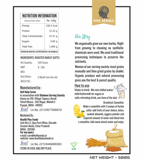 Five Senses Barley Sattu Organically Grown - Image 4